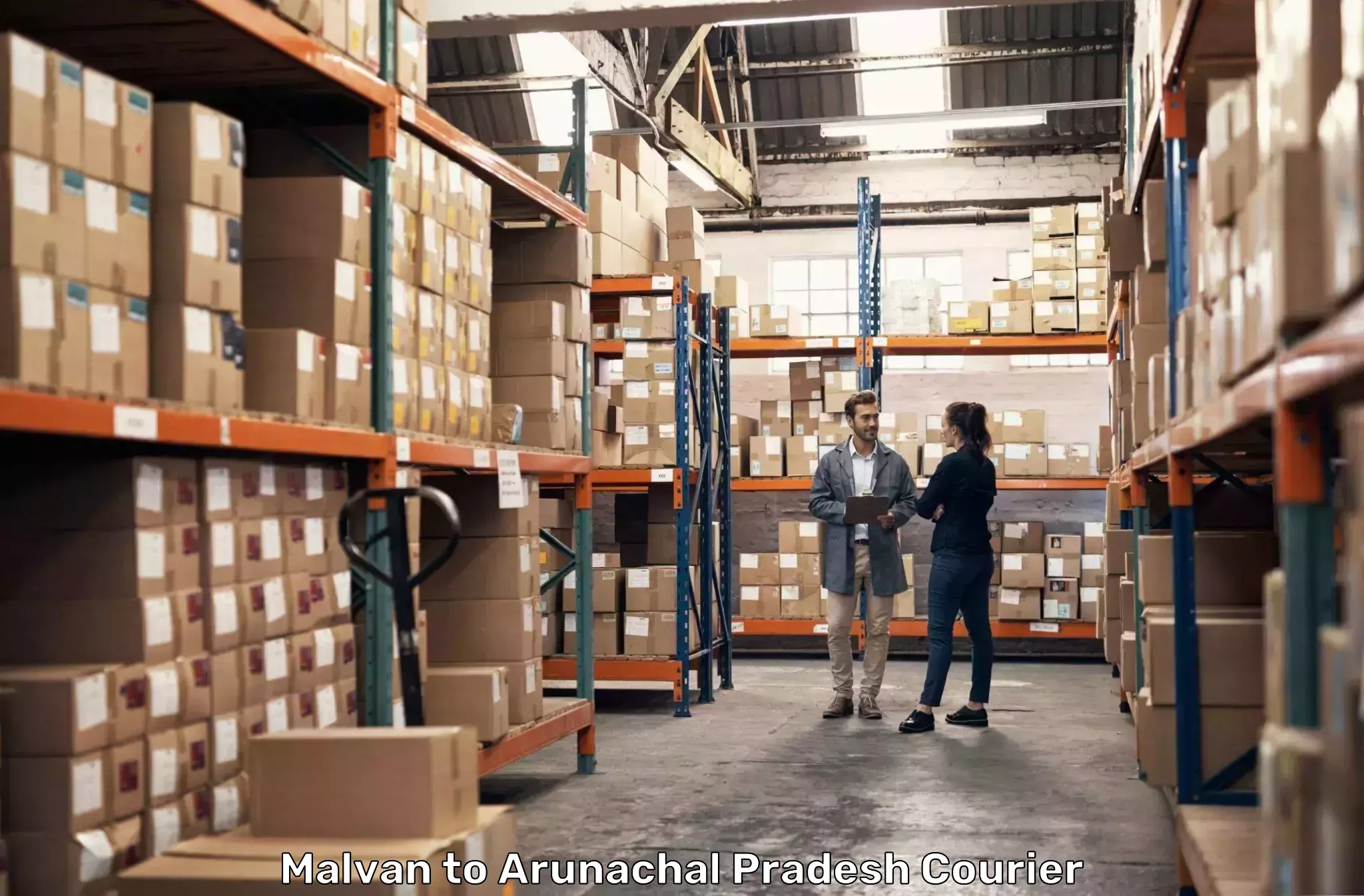 Efficient parcel delivery Malvan to Aalo
