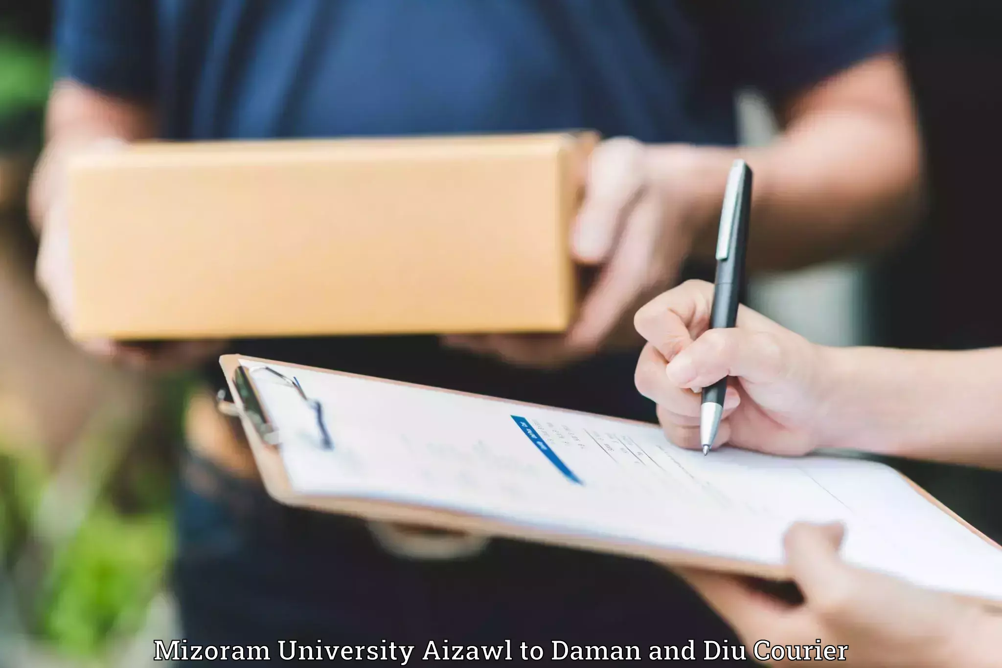 High-quality moving services Mizoram University Aizawl to Daman